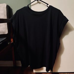 Black cap sleeve top